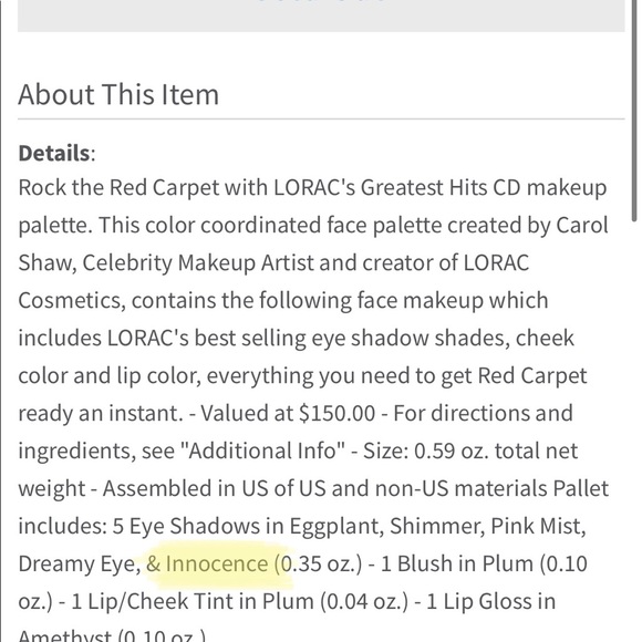 ISO Lorac Greatest Hits 2 Palette OR “Innocence” - Picture 7 of 7